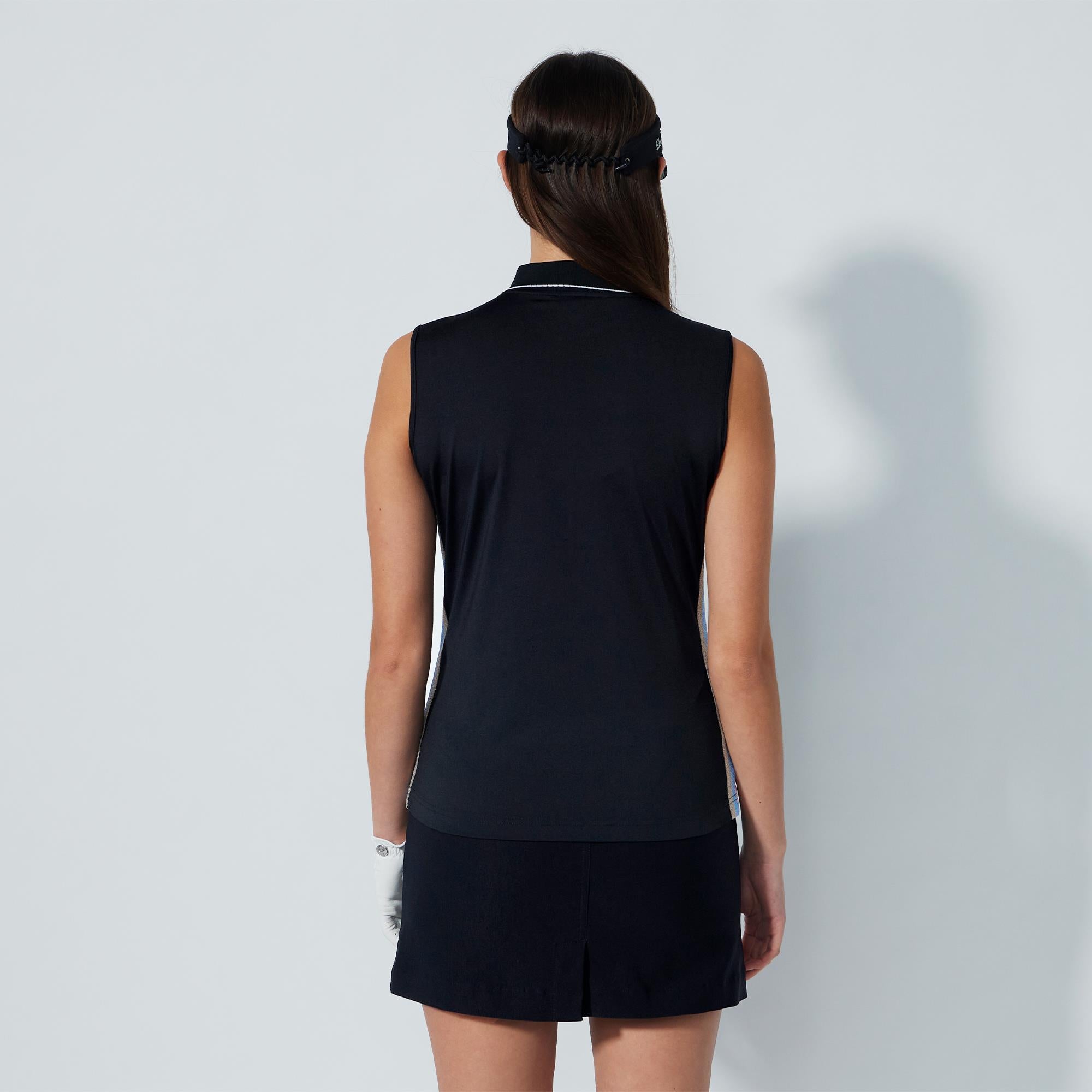 Daily Sports Track Ladies Sleeveless Golf Polo Shirt Black